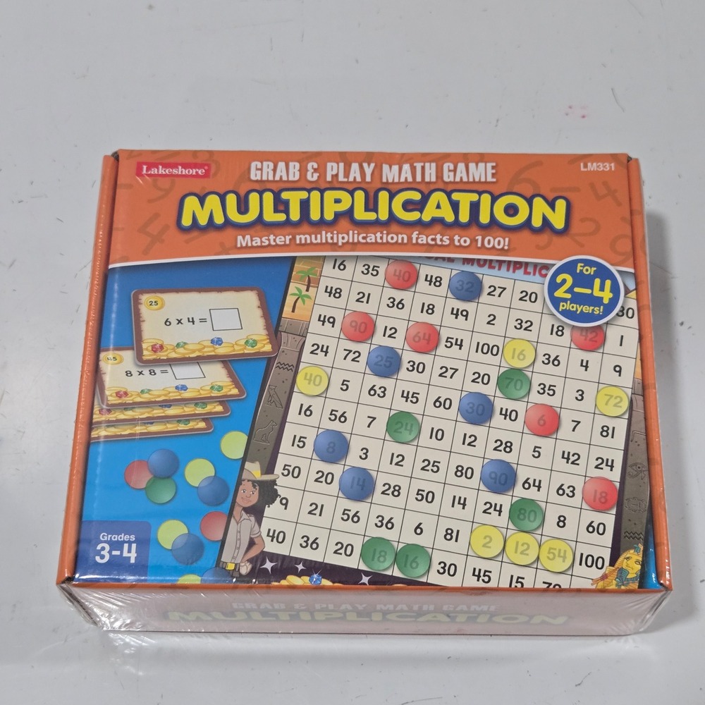 Lakeshore Grab & Play Math Game Multiplication Facts to 100 Grades 3-4 LM331 NEW